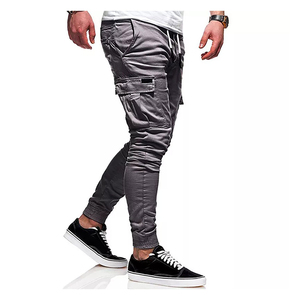 Nouveau modèle de pantalon de jogging pour hommes respirant en polyester/coton taille élastique style de rue à bas prix services OEM - Product Image 4