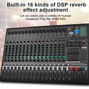 Mezclador de 26 Canales Consola de <span class=keywords><strong>Audio</strong></span> Profesional +48V Phantom Power 16 Efectos DSP Bluetooth USB para Reproducción en Computadora y Actuaciones en Vivo - Product Image 5