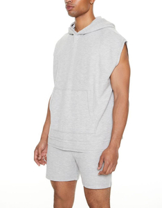 2024 Logo personnalisé gilet d'entraînement à capuche grande taille Gym débardeur respirant lavé décontracté Gym sweat avec sweat à capuche sans manches - Product Image 5