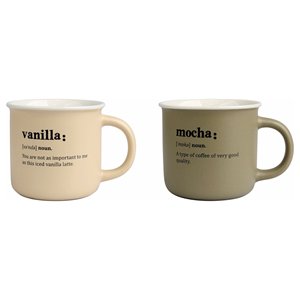 Juego de 2 Tazas de Cerámica Artísticas Color Café Claro - Product Image 1