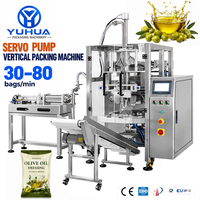 Machine d'emballage verticale VFFS pour liquides (1L, 5L) – Huile de cuisson en sachet plastique – Forme, remplisse et scelle verticalement