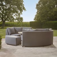 Ensemble de canapés d'extérieur en tissu imperméable, canapé d'angle de patio avec table de foyer, mobilier d'hôtel, canapé de jardin avec ensemble de table à manger