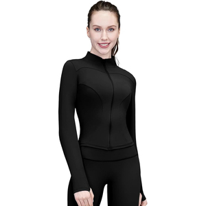 Womens Stretchy Top Full Zip Lightweight <b>Jacket</b> Soft <b>Yoga</b> Activity Wear Comfort Nylon Spandex Fabric Blend - Product Image 3