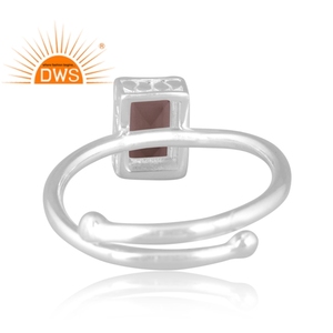 Handmade Design Fine Sterling Silver Natural Smoky <b>Quartz</b> Gemstone Bezel Setting Adjustable Wedding <b>Ring</b> for Certified Trendy - Product Image 4
