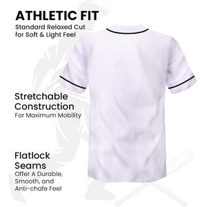 Maillot de baseball unisexe de haute qualité à deux boutons, uni, grande taille, respirant, imprimé, uniformes de sport, joueurs de softball, 100% - Product Image 6