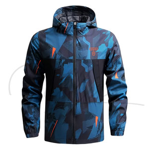 High Quality Winter Men Windbreaker Jacket Hooded Waterproof Front Logo Casual Streetwear - Product Image 1