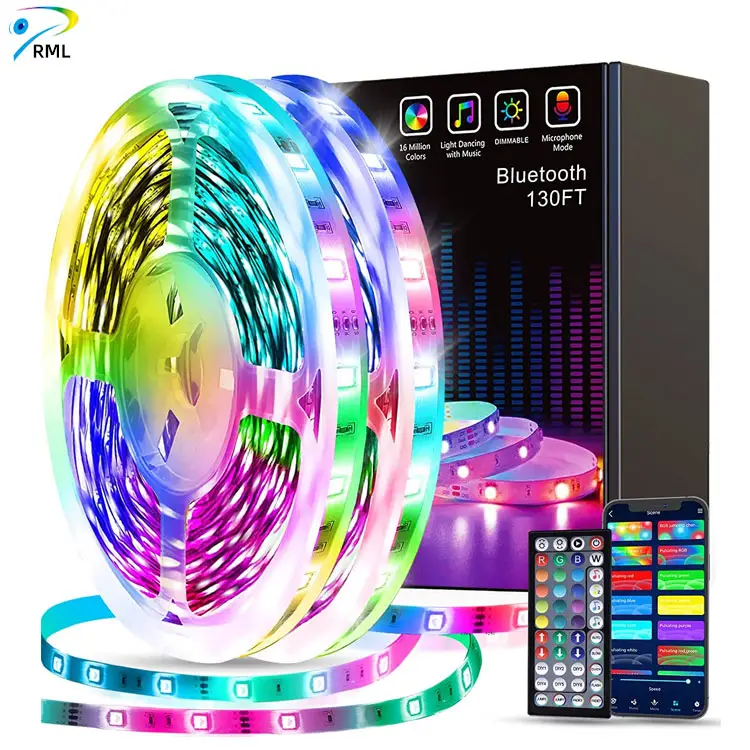 100ft WiFi LED Strip Lights SMD5050 Music Sync LED Lights Strip RGB Color Changing LED Lights Smart Phone APP Control