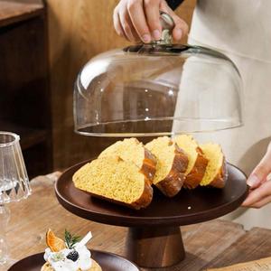 Elegante Soporte de Madera para Pasteles y Postres con Tapa de Vidrio para Fiestas y Servir Comida, Soporte de Pastel de Lujo Hecho a Mano - Product Image 2
