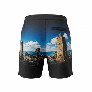 Shorts Cortos de Lana a Prueba de Viento, Cintura Alta, Tejido Transpirable y Duradero, Diseño con Estampado Digital para Moda Urbana Casual de Verano - Product Image 1