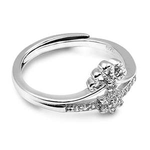 NOVAMART Fine Zarkan Floral Minimalist Pure Silver <b>Ring</b> Everyday Wear Gemstone Bezel Set with Invisible Platinum <b>Crafted</b> by Hand - Product Image 5
