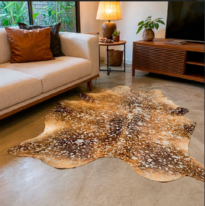 Tapis en cuir de vachette délavé à l'acide DEVORE - QUALITÉ SUPÉRIEURE - CUIR DE VACHETTE NATUREL - LIEU DE PROVENANCE DES MEILLEURES QUALITÉS DE CUIR DE VACHETTE - Product Image 1