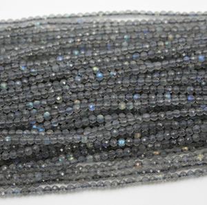 Perles de pierres précieuses en labradorite naturelle bleue chatoyante en gros, 2 mm, 3 mm, facettées, rondelles pour la fabrication de bijoux, charme, pierre en vrac - Product Image 1