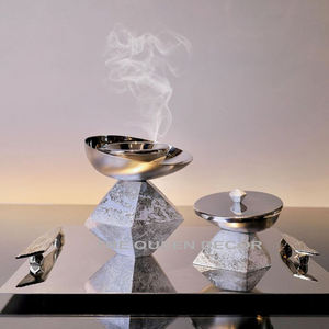 Brûleur d'encens arabe en nacre incrusté de bois de santal de haute qualité avec plateau et parfum de boîte à bonbons Prix attractif - Product Image 3