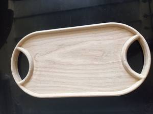 Plateau en bois fonctionnel Assiette pour aliments chauds Forme et taille personnalisées Plateau de service en bois rustique fait à la main idéal pour les repas et la maison - Product Image 5