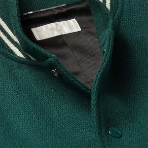 Veste universitaire unisexe, style streetwear, manteau d'hiver en laine/cuir, respirant, écologique, vêtement d'extérieur décontracté, logo sur le devant - Product Image 4