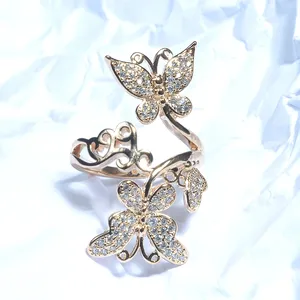 Anillo de Mariposa de Estilo Barroco Premium, Unisex, Estilo Retro de Corte, para Bodas y Fiestas, con Circonita, Joyería Moderna al por Mayor - Product Image 5