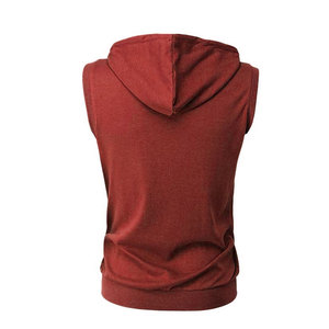 เสื้อมีฮู้ดแขนกุดพิมพ์ลายสำหรับผู้ชายเสื้อออกกำลังกายแบบลำลอง - Product Image 6