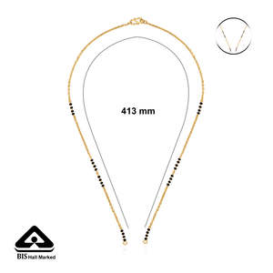 Chaîne de mangalsutra classique plaquée or avec perles pour femmes - Bijoux de mariage ethniques - Product Image 5