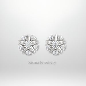 ต่างหูเม็ดเพชรทำด้วยมือสุดหรู14K 18K สีทอง VVS Def เพชรแท้สำหรับปลูกและได้รับการรับรองจากธรรมชาติ IGI - Product Image 5