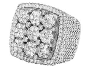 Anillo de racimo cuadrado de moissanita de plata S925 para hombres joyería de Hip Hop chapada en oro - Product Image 2