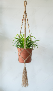 Meilleures ventes 2026 : Panier suspendu en filet pour plantes vertes en corde de coton tressée à la main, pot de fleurs suspendu, support pour plantes - Product Image 2