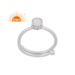 Anillo apilable de piedra lunar arcoíris Natural de plata esterlina fina de Venta caliente, fabricante de joyas - Product Image 1