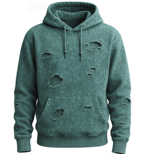Sudadera con Capucha Estilo Acid Wash Personalizada, Sudadera Holgada de Estilo Urbano, Sudadera Gruesa de Algodón Lavado Vintage Unisex - Product Image 2