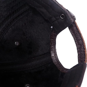 Wholesale Baseball <b>Cap</b> Real Leather <b>Men</b> Breathable Snapback Outdoor Warm High Quality Adjustable <b>Winter</b> Leather <b>Cap</b> - Product Image 3