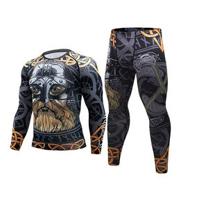 Wholesale <b>Men</b> Training Sportswear <b>Set</b> Gym Fitness Compression Sport Suit Jogging Tight 2 Pcs Compression <b>Set</b> - Product Image 1