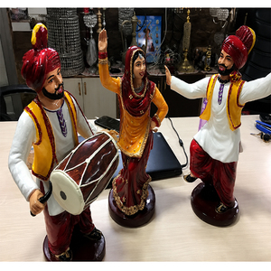 Estatuas de Fibra de Vidrio de Bhangra Punjabi, Tamaño Personalizado, Duraderas, Modernas, OEM Disponible, Aaja Nachle, Cultura del Baile Jatt Jatti, Boda - Product Image 1