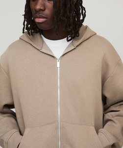 Sweat-shirts athlétiques populaires pour hommes, manches longues, poignets côtelés, design de marque personnalisé, sans cordon, en molleton de coton, épaules tombantes, veste à fermeture éclair - Product Image 2