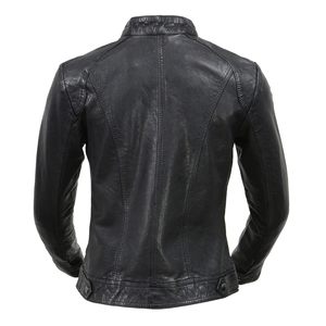 Chaqueta de cuero Real para motocicletas a la moda, bolsillos interiores para mujer, chaqueta de cuero gruesa de invierno tejida de alta calidad, 10 Uds. - Product Image 4