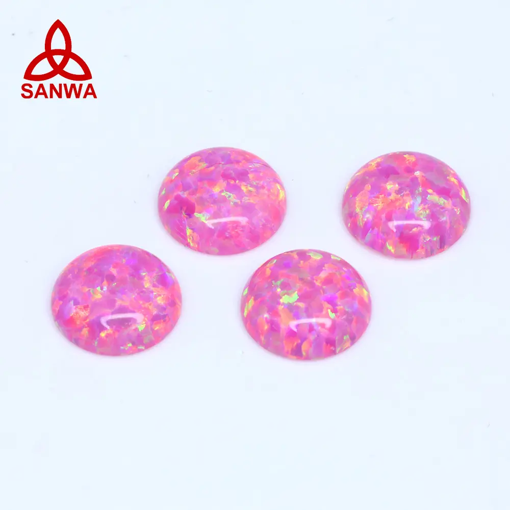 Factory Price Japanese Bello Opal OP22 Rose Pink Round Shape Cabochon for Silver   Brass Pendant Bracelet Necklace Ring Earrings