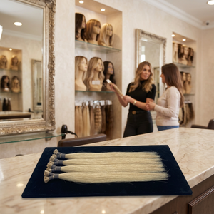 Extensiones de Cabello Ruso Virgen de Lujo de 20 Pulgadas, Doble Trama, 12A, Mini Punta K Pre-adherida, Rubio Platino, Punta Plana - Product Image 1