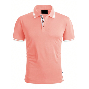 เสื้อโปโลขายส่ง OEM ระบายอากาศได้ดี เสื้อโปโลแขนสั้นสำหรับผู้ชาย เสื้อโปโลผ้าฝ้ายสีพื้นสำหรับผู้ชาย - Product Image 1