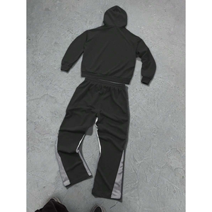 100% Premium coton polaire survêtement unisexe survêtements Baggy blanc sweat à capuche lourd et pantalons de survêtement évasés ensembles de survêtement - Product Image 3