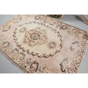 Turkish Vintage Rug 5.2x7.5 ft (160x230 cm), <b>Brown</b> <b>Wool</b> Rug - Product Image 4