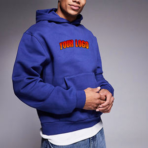 Sudaderas con capucha con cremallera de lana de gran tamaño de invierno de algodón 100% hechas a medida para hombres-Jersey de calle de alta calidad Color sólido - Product Image 6