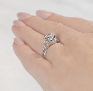 Coupe ronde Halo Moissanite exportation indienne bague de fiançailles brillant pour les mariages fêtes anniversaires fête de mariage cadeau anneaux - Product Image 4