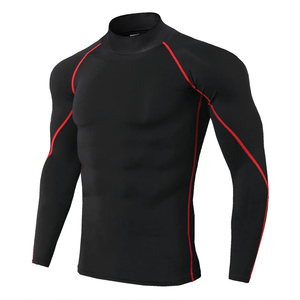 Haut de compression sport taille haute pour homme T-shirt de gymnastique à manches longues à séchage rapide pour musculation et course à pied Fitness Rashguard - Product Image 3