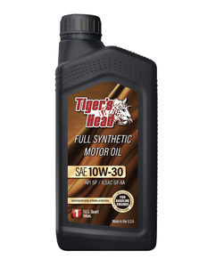 Tiger's Head Full Synthetic Anti-Wear Automotive Lubricant SAE <b>10W</b>-<b>30</b> Motor <b>Oil</b> 6 Pack 1 Quart - Product Image 1