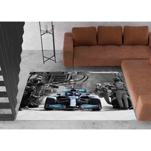 Alfombra de Lewis Hamilton F1: Mercedes Petronas Racing, Decoración para Cuarto de Hombre, Alfombra Suave No Tejida - Product Image 2