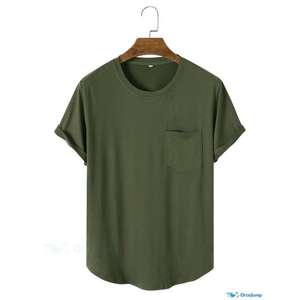 Venta al por mayor de calidad superior camiseta para hombre 100% algodón camisetas logotipo personalizado impresión diseño duradero Casual camiseta bolsillo en el pecho - Product Image 3