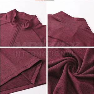 Camisa de compresión para hombre al por mayor con cremallera que absorbe la humedad camiseta de compresión deportiva para hombre - Product Image 5