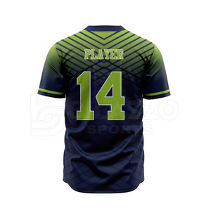 Nueva llegada Ropa deportiva Nombre del equipo personalizado Impreso 100% Tela de poliéster Mejor precio Botón de béisbol Jersey - Product Image 5