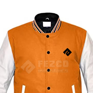 Veste universitaire en cuir d'hiver, nouvelle arrivée, fabrication en usine, manches en cuir, devant à col montant, écologique, respirante, personnalisable, vente en gros - Product Image 6