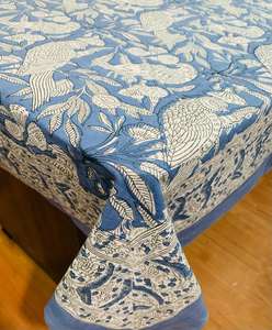 Bloc de main floral traditionnel imprimé 100% coton écologique Design artisanal nappe lavable élégante couverture artisanale - Product Image 2