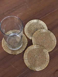 New <b>Set</b> of Six Copper Coasters with Classic Design Eco-Friendly & Reusable for Custom Sizes in Kitchenware Hotels Home Parties - Product Image 6