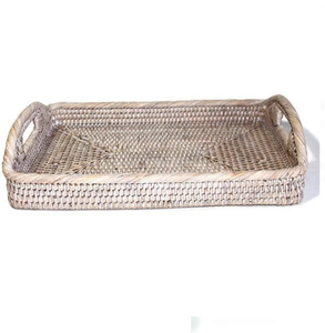 Bandeja para servir de ratán natural con asa lateral Bandeja de cena de artículos de comedor de alta calidad Fábrica India Venta al por mayor Respetuoso con el medio ambiente - Product Image 4