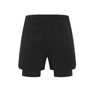 Short de fitness 2-en-1 pour homme Séchage rapide Respirant 95% Polyester 5% Spandex Solid Bermuda Pattern Mid Formal Bottom Back Pocket - Product Image 5